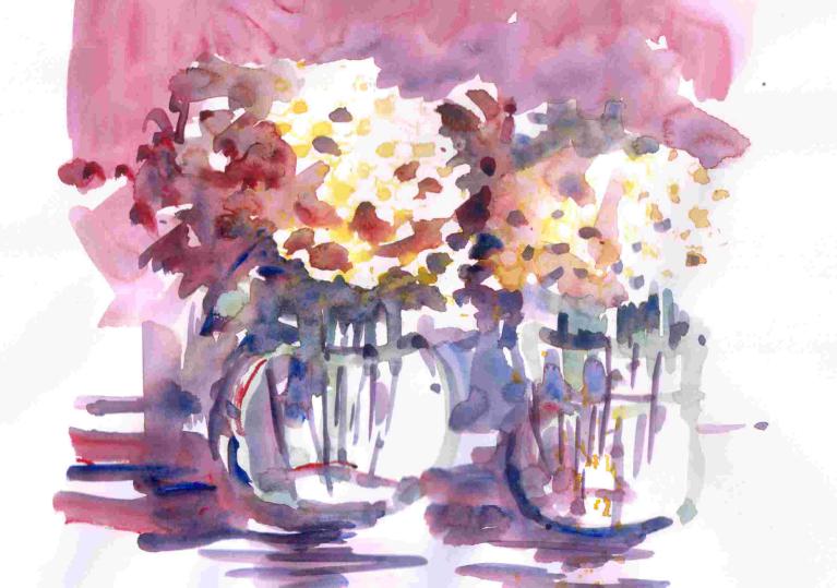 Bouquet hortensias
