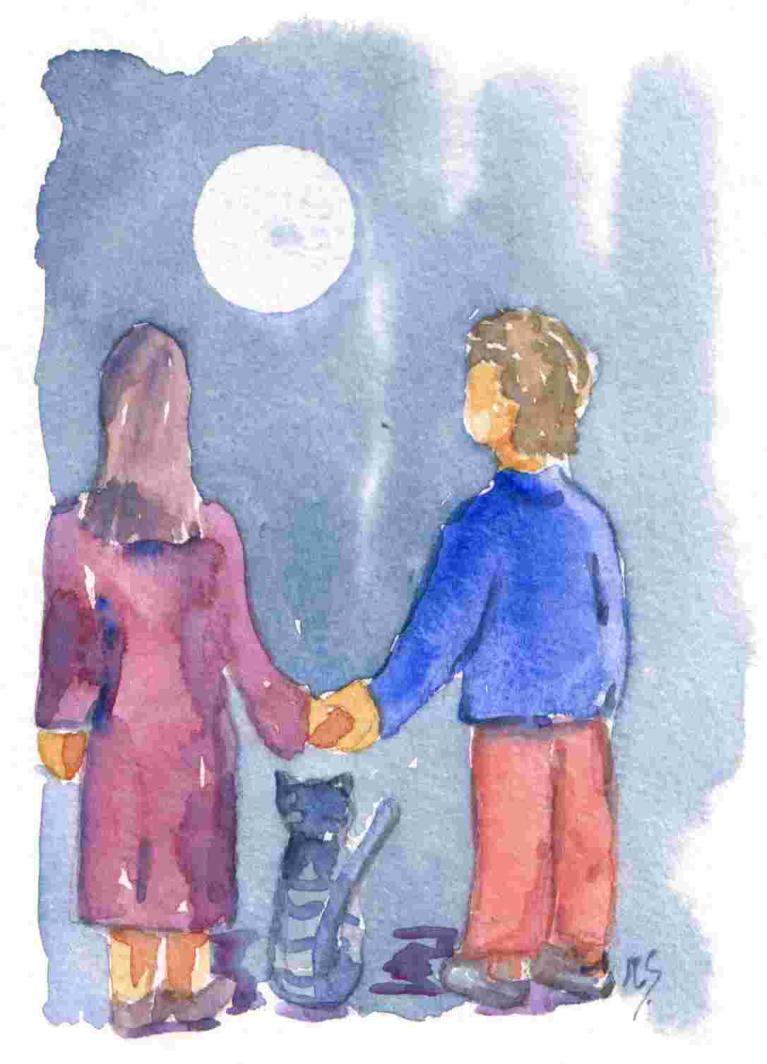 Enfants à la lune