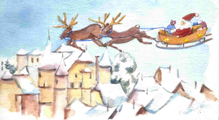 Père Noël au-dessus de Cressier