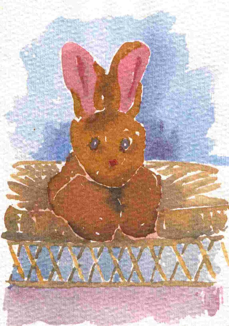 Lapin dans la paille