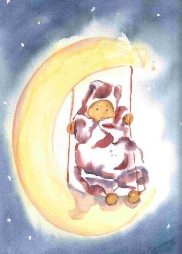 Bonhomme sur croissant de lune