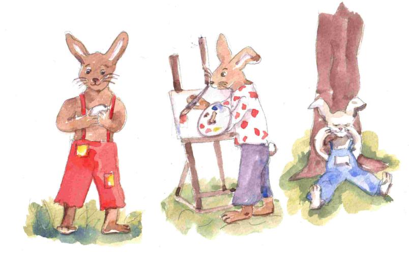 Lapins dans diverses attitudes